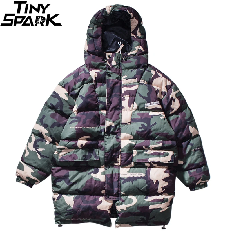 Хип хоп длинная куртка с капюшоном парка зима 2019 Мужская Уличная Ретро Тренч