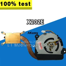 For Asus VivoBook X202E S200E X201E Q200E X201EP X201EV Laptop Heatsink Assembly Radiator Cooler Cooling Fan CPU Fan Tested