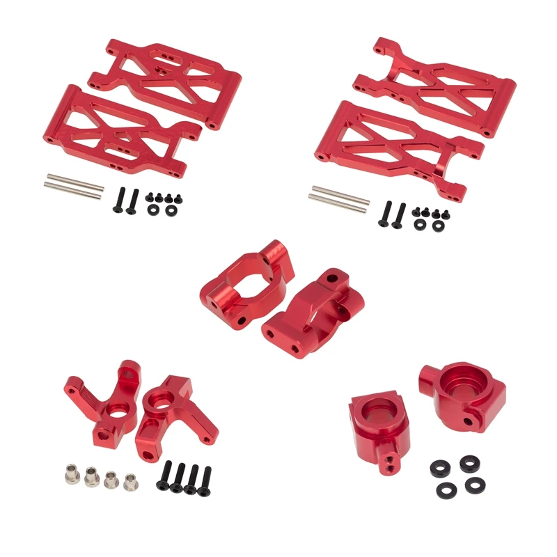 

10Pcs Aluminum Alloy Front Rear Suspension Arm Steering Cup Set for Wltoys 104001 1/10 RC Car Upgrade Parts