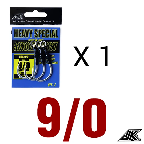 JK HSA Poppers Lure Wood 4X Heavy jigging Hooks Sea Power Assist Fishhook Stick Baits Luring Boat Hook Fishing 5/0 7/0 9/0 11/0 - Цвет: 9 l 0 -1pack