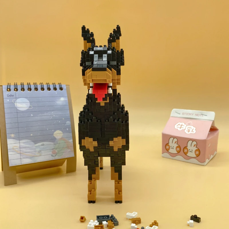 Balody 18247 черный Dobermann собака животное домашнее 3D модель DIY Мини Алмазные блоки