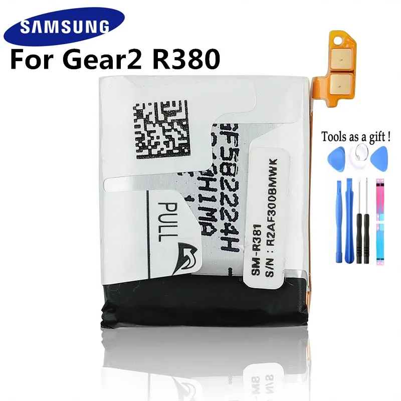 Samsung Original SM-R380 Battery Gear 2 SM-R380 For Samsung Gear2 R380 SMR380 SM-R381 Genuine Replacement Battery 300mAh