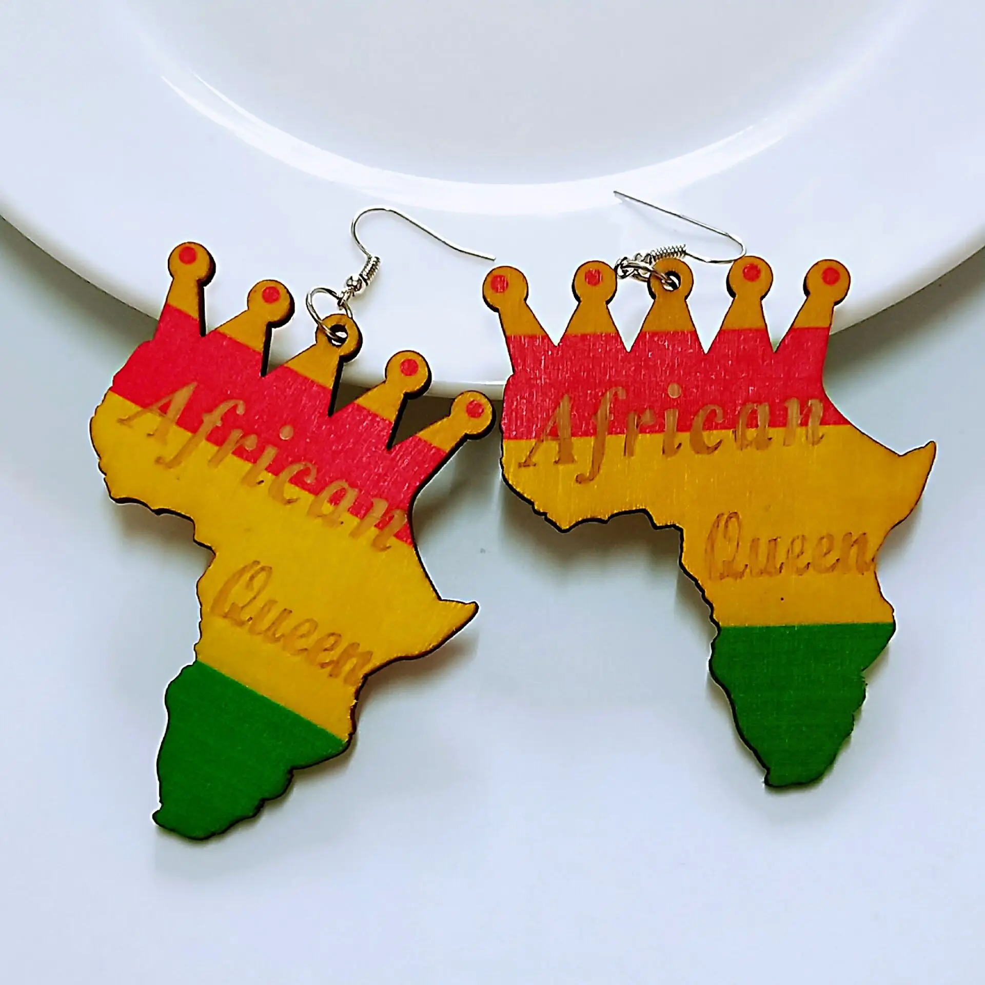 Женские винтажные серьги-подвески в форме карты африканском стиле с