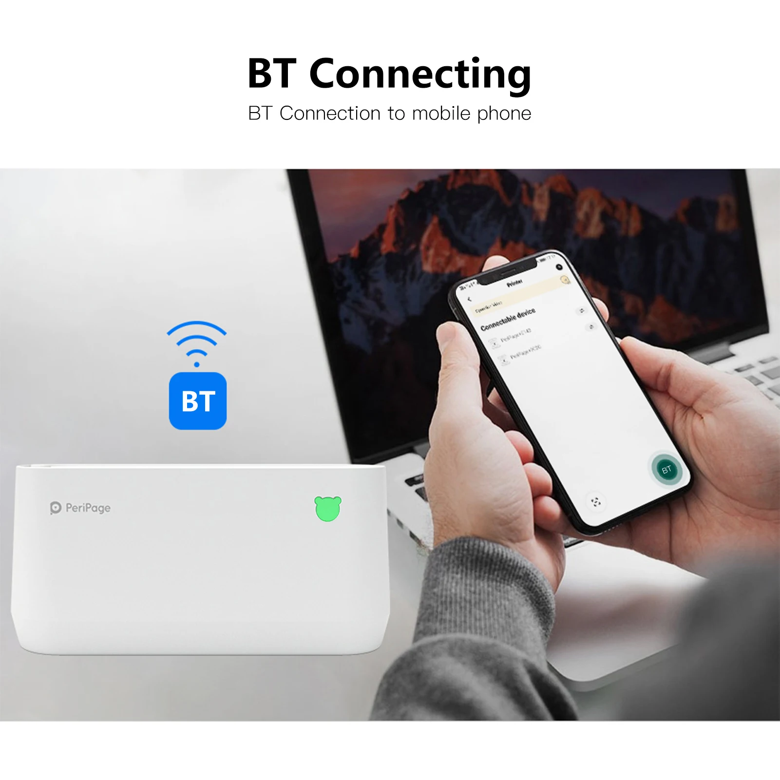 Портативный мини фотопринтер PeriPage A9s MAX 304 точек/дюйм BT беспроводной термопринтер