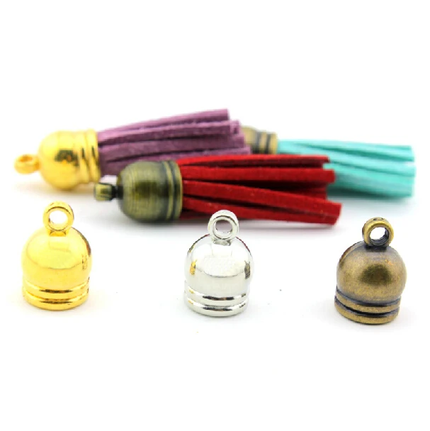 50 pcs/lot CCB leather rope tail buckle Bell round key chain tassel hat head plastic jewelry accessories 6/7/8/9/12mm |