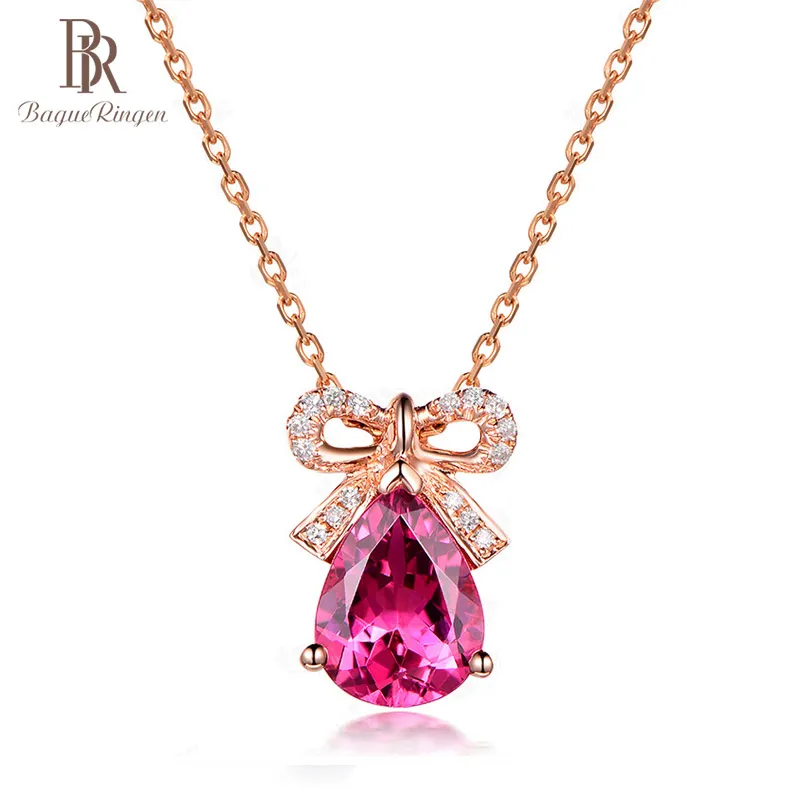 Колье женское из серебра 925 пробы с фианитами и рубинами|Ожерелья| |