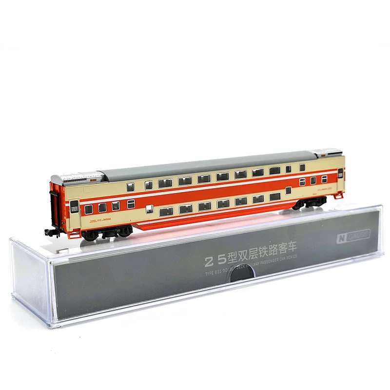 

1/160 Double-decker Passenger Car Train Model Beijing Section of Beijing Bureau Orange Single Section