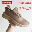 Мужские легкие кроссовки на шнуровке, сетчатые дышащие кроссовки с низким верхом, повседневная обувь для бега, большой размер 39-47, 2020
