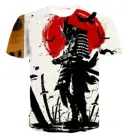 Новинка 2020, популярная модная 3D футболка, мужская повседневная футболка с коротким рукавом в стиле самурайского улица