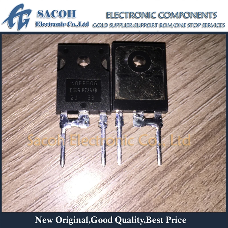 10Pcs 40EPF06PBF or 40EPF06 or 40EPF04 or 40EPF02 TO-247 40A 600V/400V/200V Fast Soft Recovery Rectifier Diode