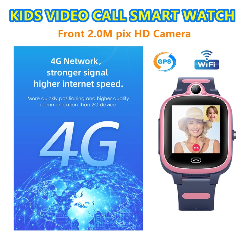 Водонепроницаемые Смарт-часы для детей Детские умные часы с 4G GPS Wi-Fi LBS трекером