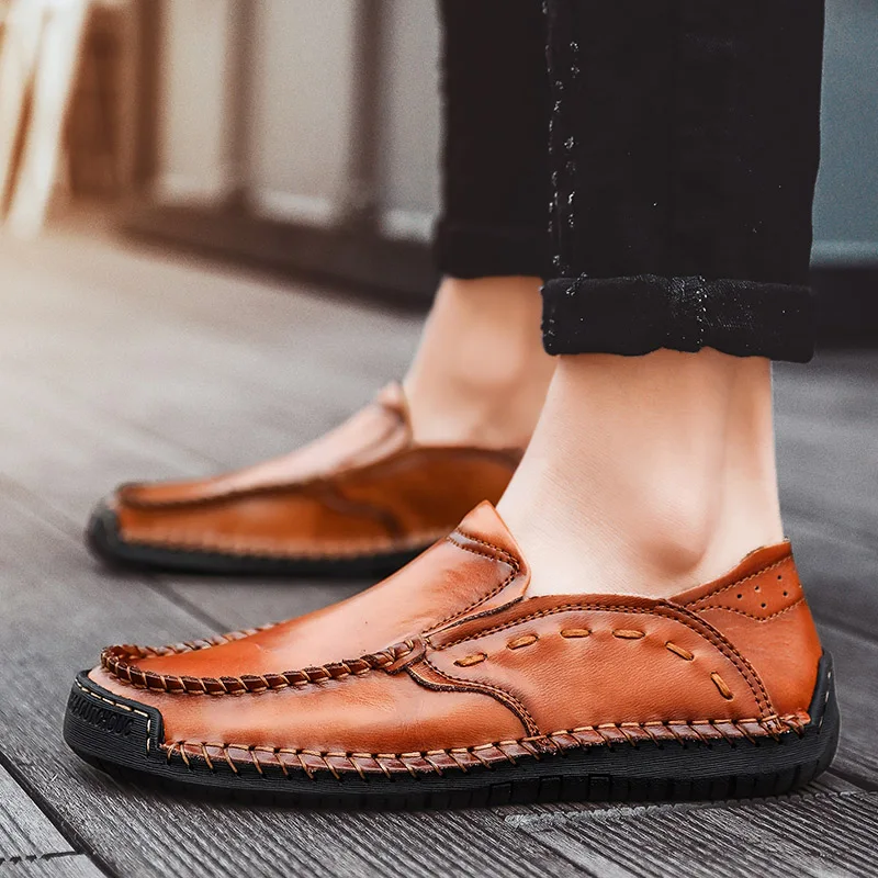 

Casual Fashion Shoes 2020 New Men Shoes Casual Breathable Men's Leather Mens Causal For Zapatos Casuales Leisure Loafers Man