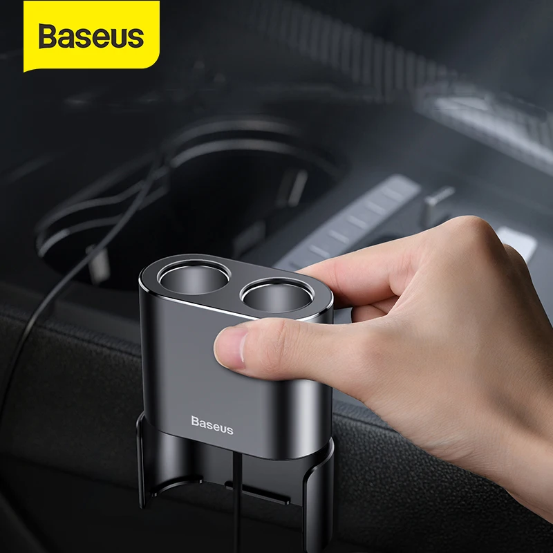 

Baseus Car Charger Socket Splitter Cigarette Lighter 2 Ports Charging 3.1A Dual Usb Ports 80W Dual USB Cigarette Lighter