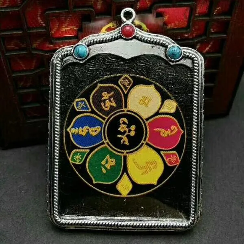 

Тибетская буддийская танка мантра кулон