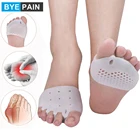Мягкие силиконовые подушечки для ног, 1 пара, амортизирующие Противоскользящие прокладки для передней части стопы, прокладки для передней части стопы, облегчение боли в суставах