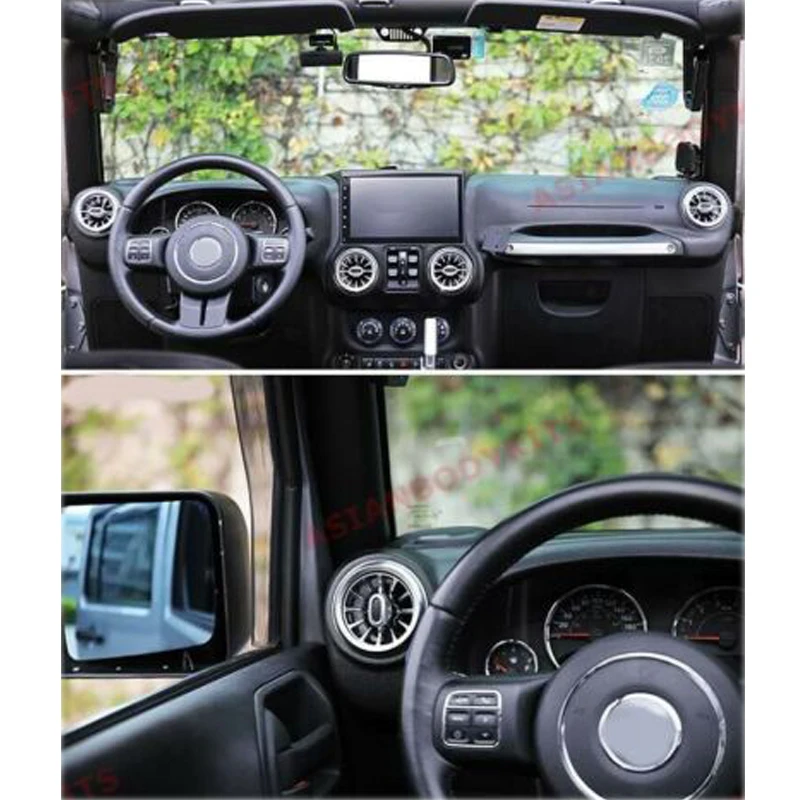 

Car Interior Front AC Air Vent Dashboard Atmosphere Ambient Light Trim For Jeep Wrangler JK Wrangler JL 2007-2017 / 2018-2020