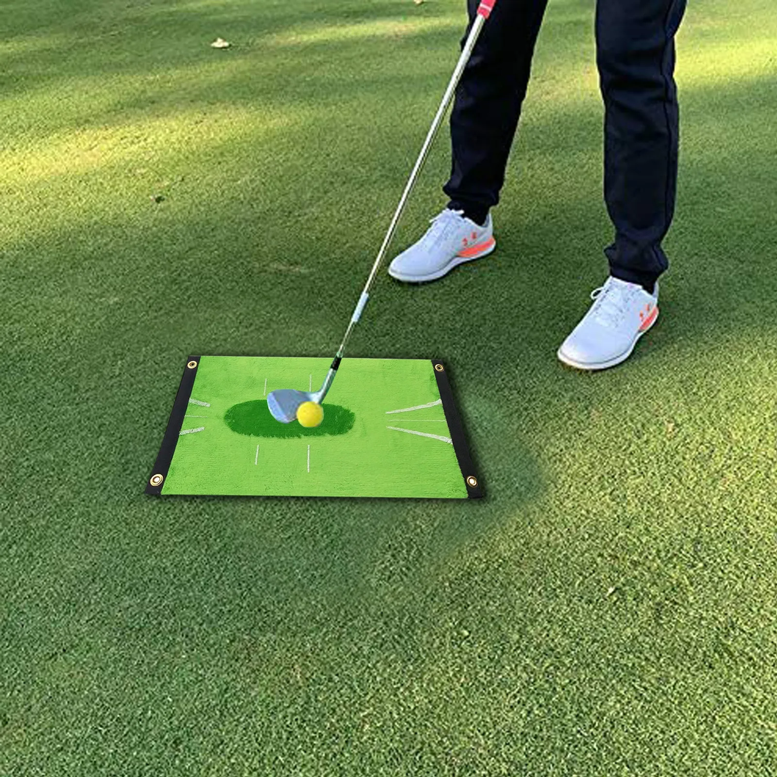 

Golf Training Mat outdoor with rivets Swing Detection Batting Mini Golf Practice Training Aid Game 2021