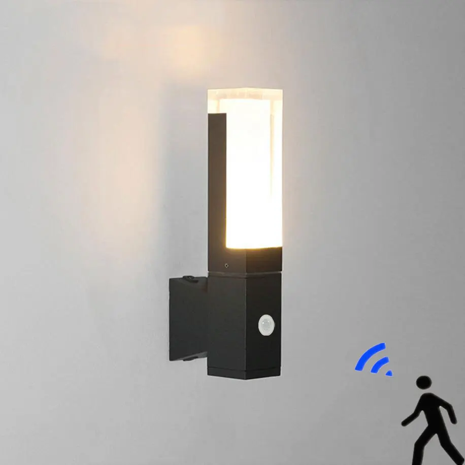 

Outdoor Motion Sensor LED Wall Lamp Waterproof Garden Porch Wall Sconces Villa Hotel Courtyard Aisle Corridor Wall Lamp