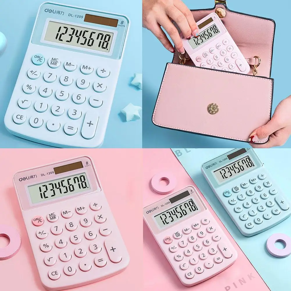 

Small And Light Portable Calculator Pure Color Clear Stationery Calculator Office Display Digital Exam A1V7