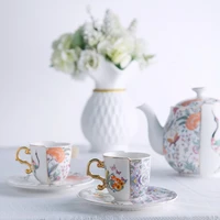 christmas gifts garden style luxury coffee cups and saucer set bone china coffee set tea cups and saucer new year gift