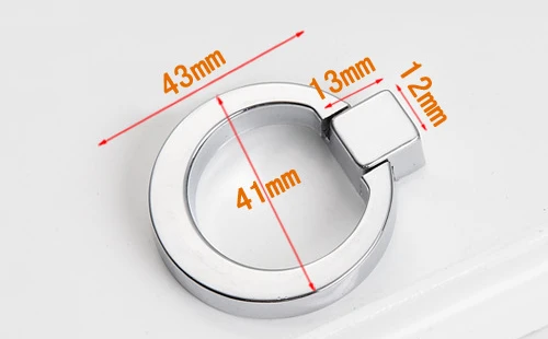 43mm Circle Handles Color Gold Silver Black Ring Zinc Alloy Door Pulls Cabinet Drawer Knobs For Furniture Hardware | Обустройство