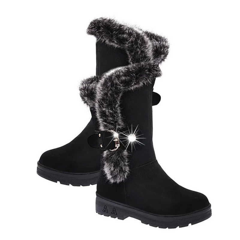 2019 Fashion Mid-Calf Boots Snow For Women Winter Shoes Brand Name Ladies Suede Warm Booties Shop | Обувь