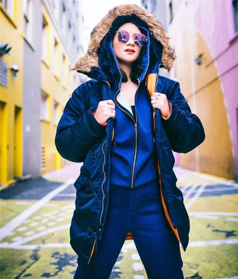 Winter flying air force cotton coat men's cotton coat jacket hooded thick men's and women's wear mid-length padded jacket