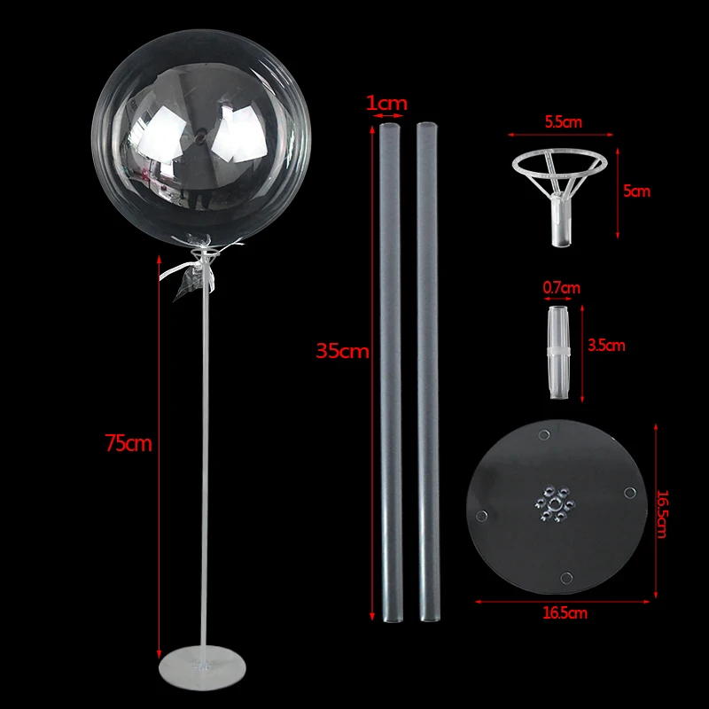 Воздушный шар колонна подставка с прозрачными шариками светящаяся блестящая