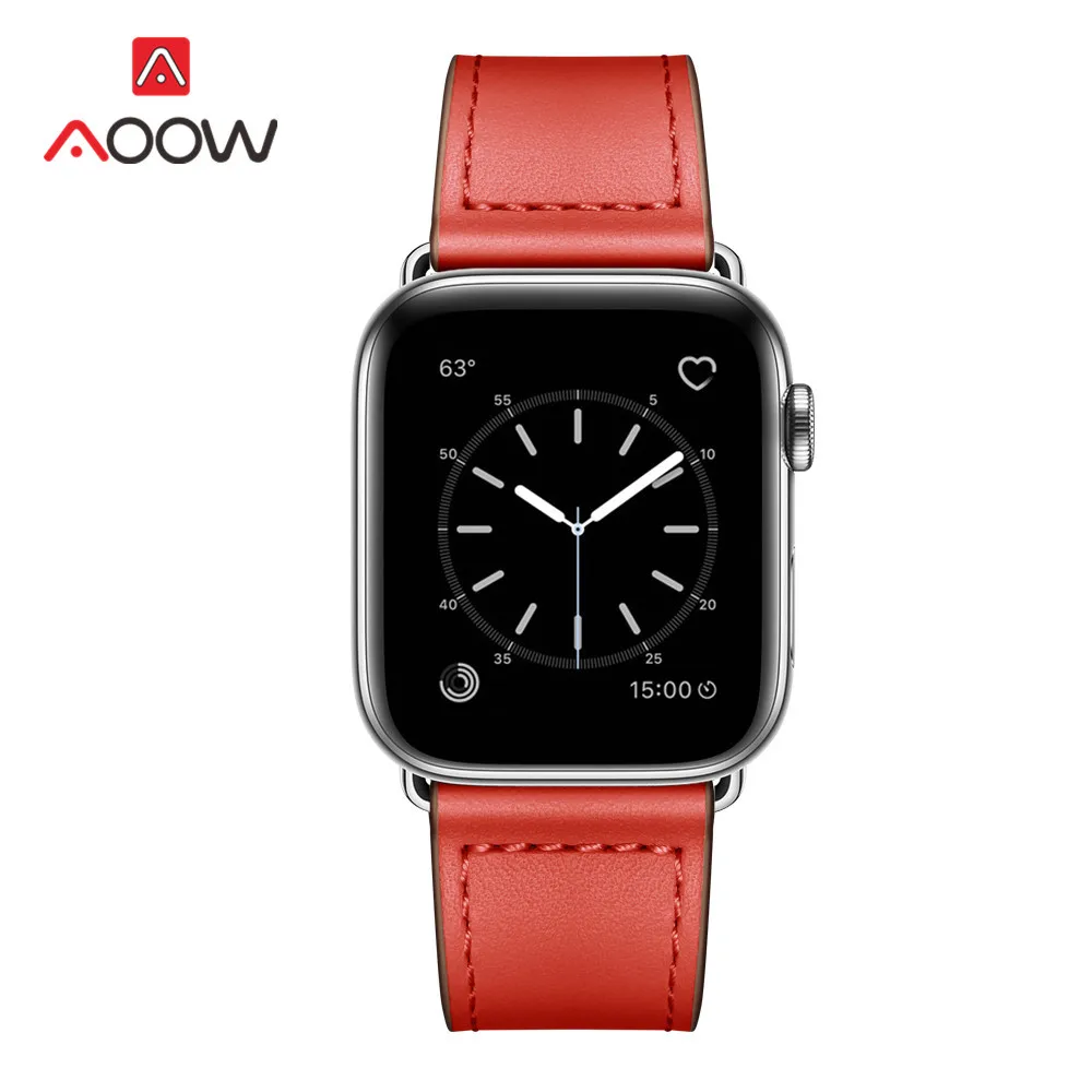 Ремешок из натуральной кожи для Apple Watch 4, 40 мм, 44 мм, 38 мм, 42 мм, высокое качество, для мужчин и женщин, ремешок для часов, браслет для iWatch 1, 2, 3