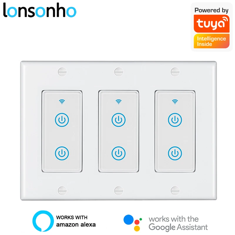 Lonsonho Smartlife с Tuya Интеллектуальный переключатель Wi Fi свяжитесь нами на возраст 2 4 6
