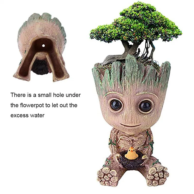 Горшок для растений Baby Groot модель в форме цветка сочный горшок милый зеленых