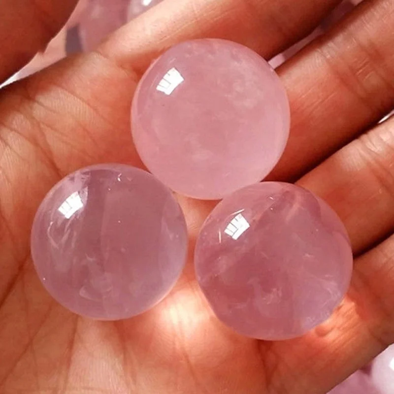 Натуральный розовый кварц кристалл сфера шар восстанавливающий камень Декор -