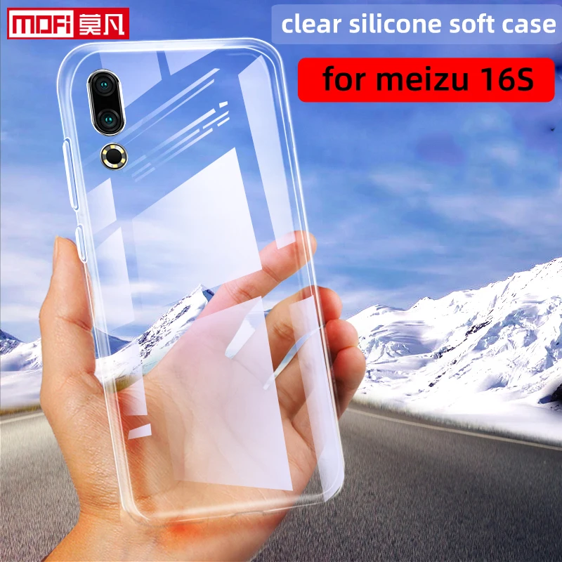 Прозрачный чехол для meizu 16s мягкий прозрачный из ТПУ силиконовый защитный