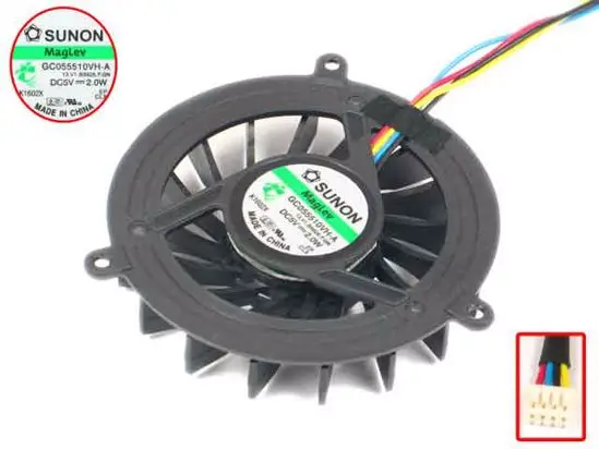 SUNON GC055510VH A 13.V1.B3925.F.GN Круглый Вентилятор для сервера DC 5V 2 0 W 4 проводной|fan dc|cooling fanfan