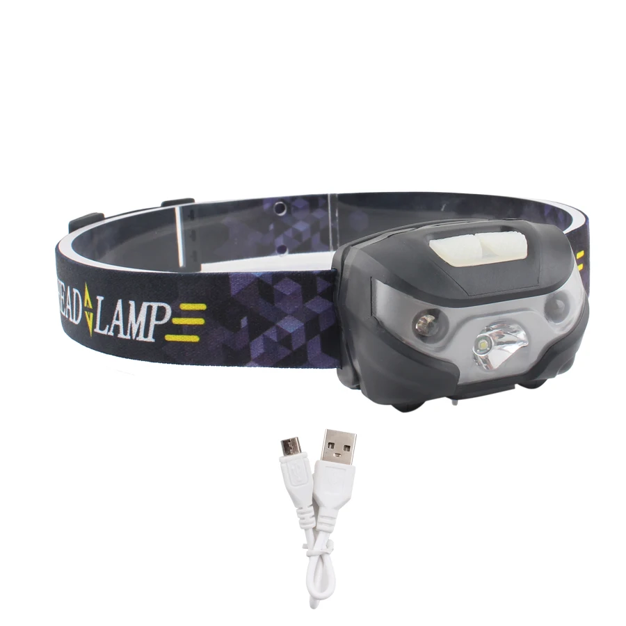 lamp with USB line Фара, Головной светильник, мини светодиодный, USB зарядка, Кемпинговый налобный фонарь, высокий светильник, низкий светильник, стробоскоп, светодиодный светильник-вспышка для кемпинга, рыбалки, светильник, ing лампа - Испускаемый цвет: lamp with USB line
