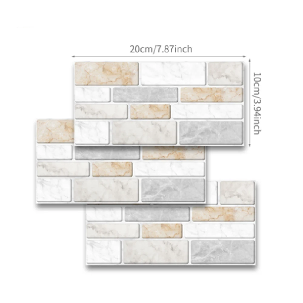 Кухня Ванная комната ПВХ имитация Мрамор кирпичная стена плитка водостойкая