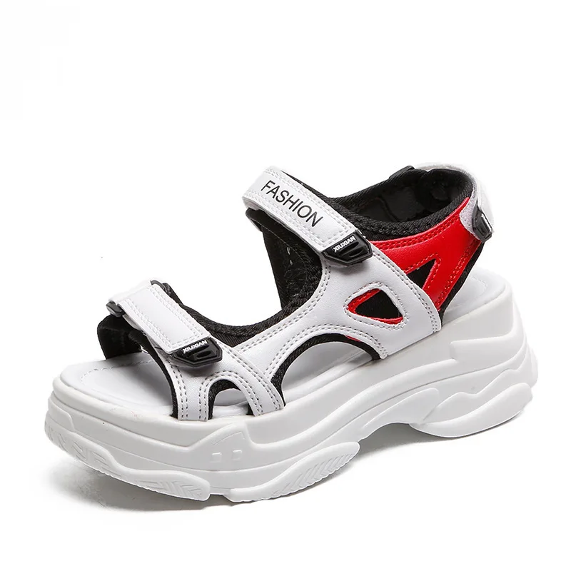 

Ladies Roman Sandals Summer 2021 Summer Newest Velcro Open Toe Casual Sponge Cake Thick Bottom Beach Shoes Zapatos De Mujer