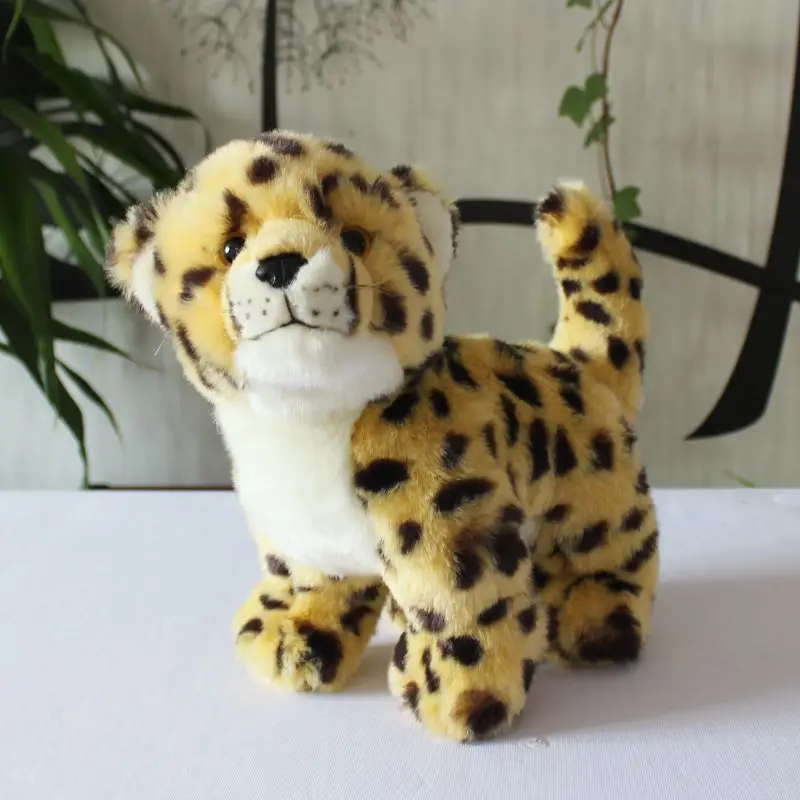 Ing Cheetah Doll Real Life Leopard Soft Plush Model Kids Toy