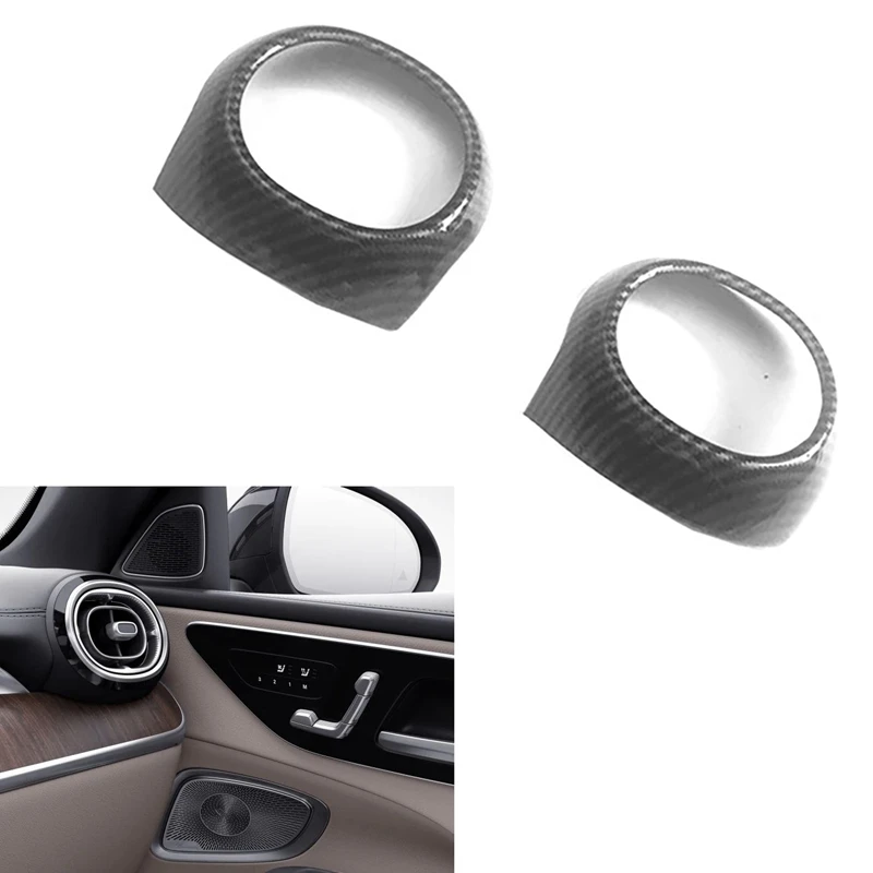 

2PCS ABS Carbon Fiber Interior Dashboard Side Air Vent A/C Outlet Cover Trim for Mercedes Benz C-Class W206 2021 2022