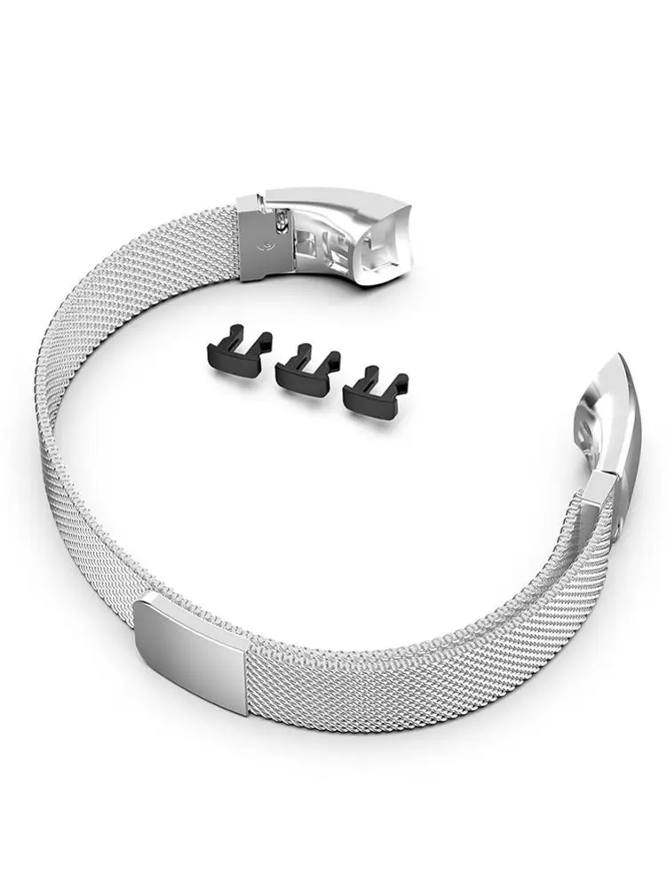 Серебристый Миланский ремешок для huawei Honor Band 4/5 Широкие ремешки Нержавеющая сталь браслет умные часы браслет аксессуары - Цвет: Серебристый