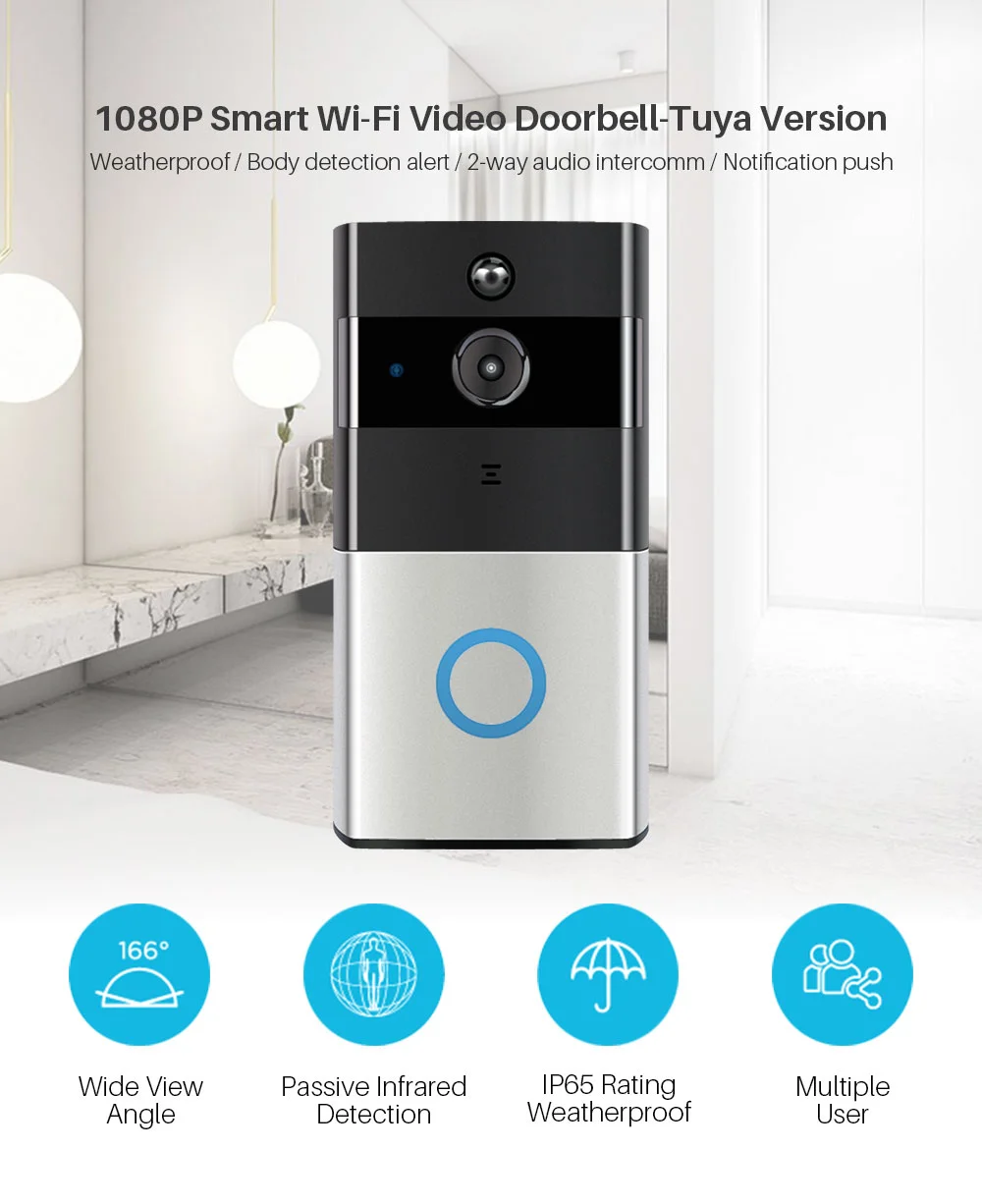 WakeView HD 1080P умный видео дверной звонок Интерком WiFi жизнь приложение управление