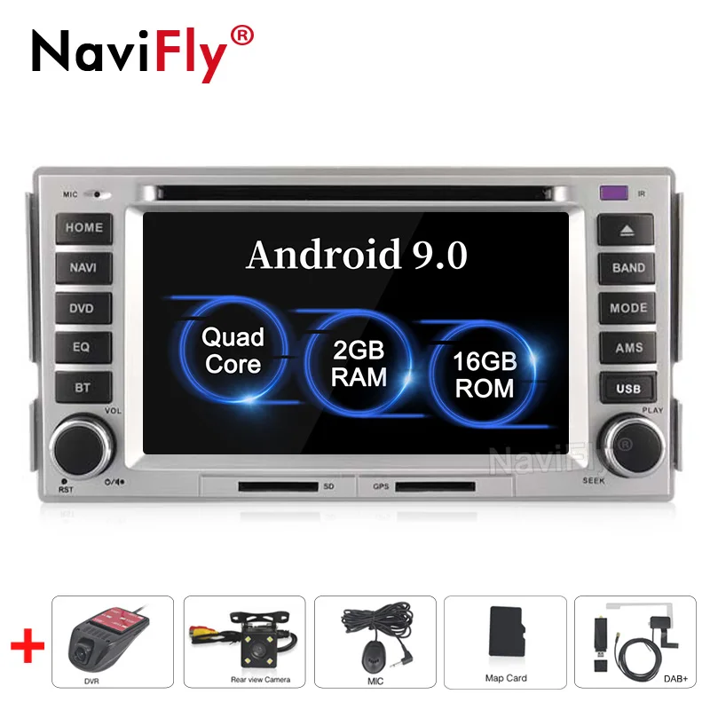 2din Android 9,0 автомобильный Радио dvd-плеер для HYUNDAI SANTA FE 2006 2007 2008 2009 2010 2011 2012 Мультимедиа gps навигация wifi RDS - Цвет: Camera DVR DAB