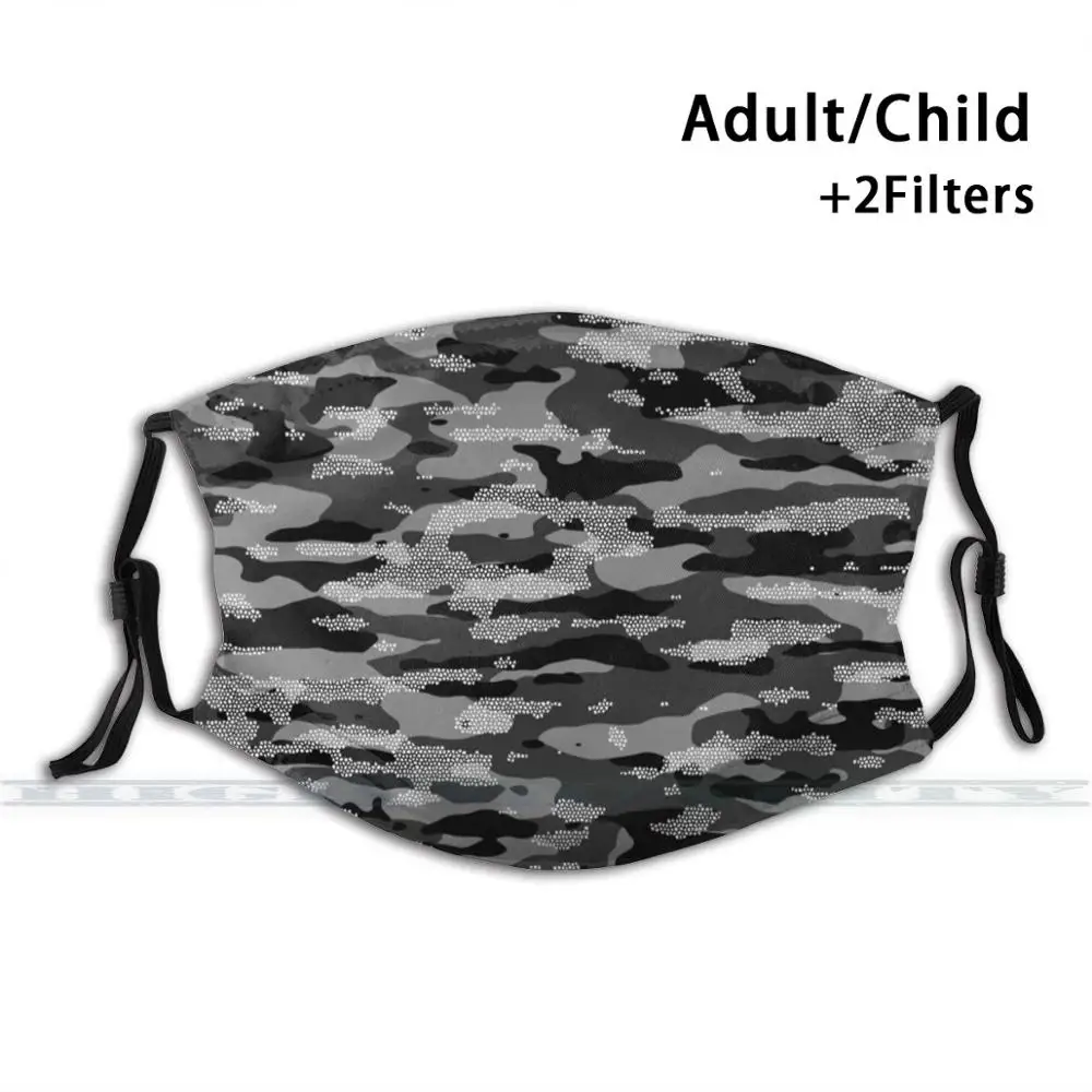 Маска многоразовая с узором из снежного камуфляжа Pm2.5 | Аксессуары для одежды