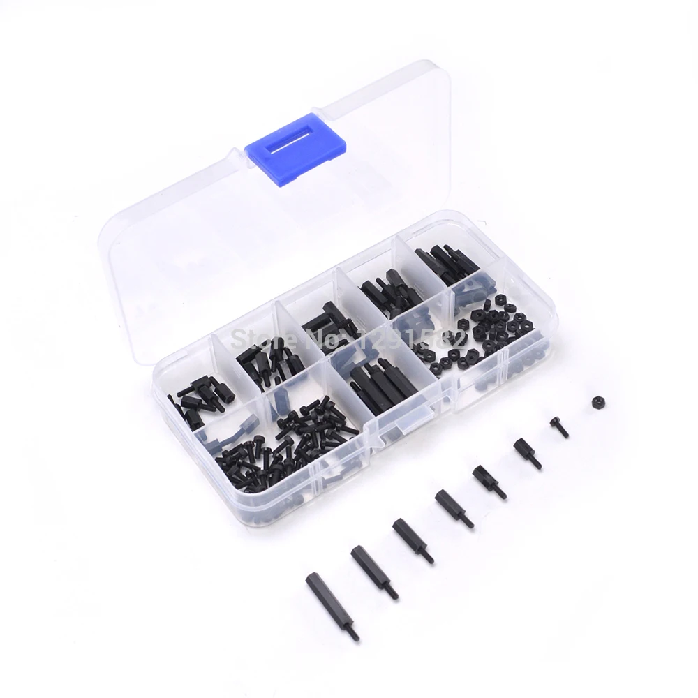 180 шт./компл. M2 нейлоновые стандартные Распорки винты шестигранные гайки распорки