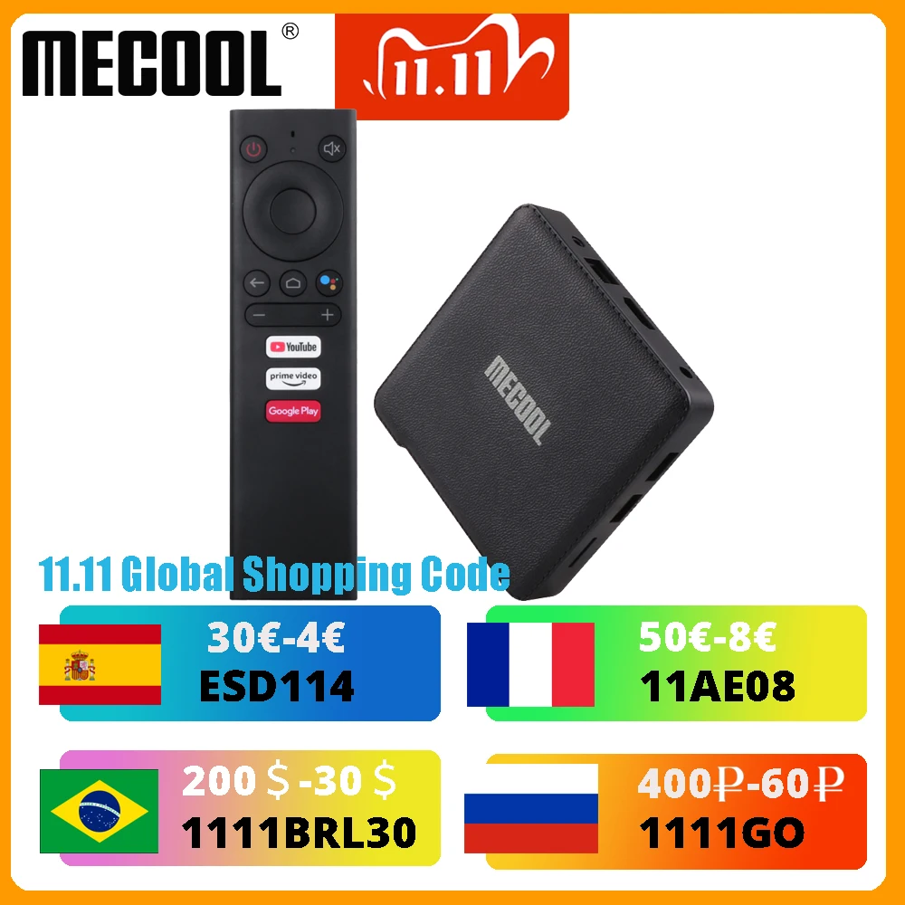 

ТВ-приставка Mecool KM1 Amlogic S905X3 Adnroid 10,0, 4 + 64 ГБ, 4K, S905X3, голосовое управление, поддержка Youtube, 4K, двойная Wi-Fi