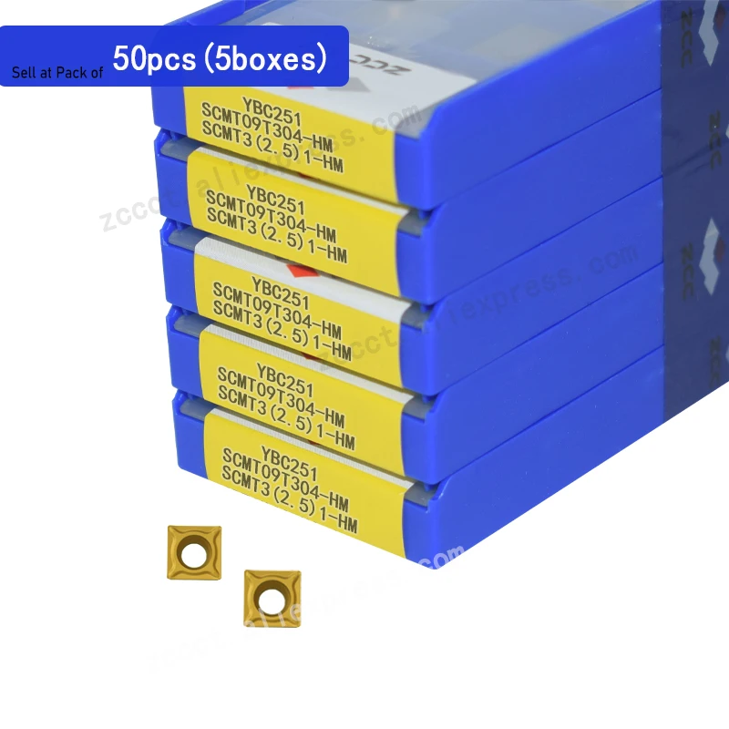 

50 шт. ZCC из карбида резак SCMT09T304-HM YBC251 SCMT 09T304 HM ЧПУ Токарный станок с ЧПУ станки Токарные Вставки SCMT09T304HM