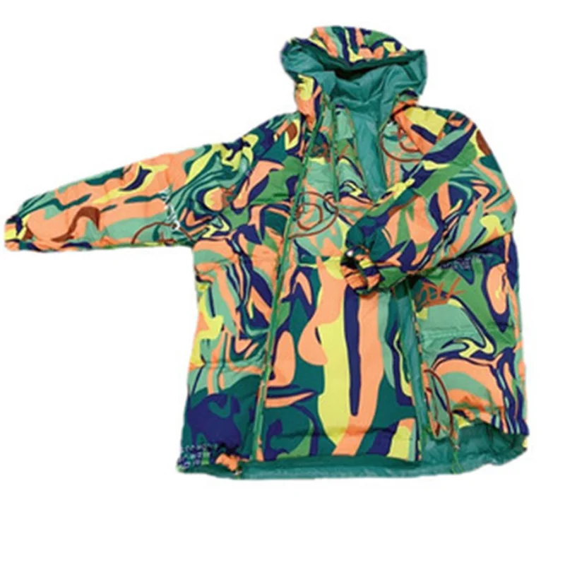 2021 Winter Outfits Women's Jacket Hooded Parka Down Cotton Coat Double Zipper Glossy Padded Jackets Casual Warm Outwear Parkas