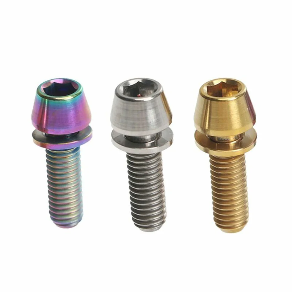 

TOSEEK Bike M5*16mm Titanium Alloy Screw Bolt With Gasket Bicycle Components Light Weight Providing High Performance