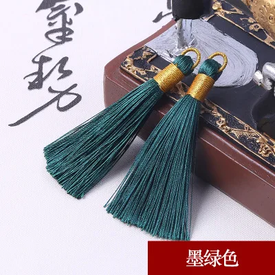color 12 10 шт., 8 см, полиэфирная шелковая кисточка для сережек, амулет для изготовления, Сати, кисточки, кулон, сделай сам, ювелирное изделие, ручная работа - Цвет: color 12