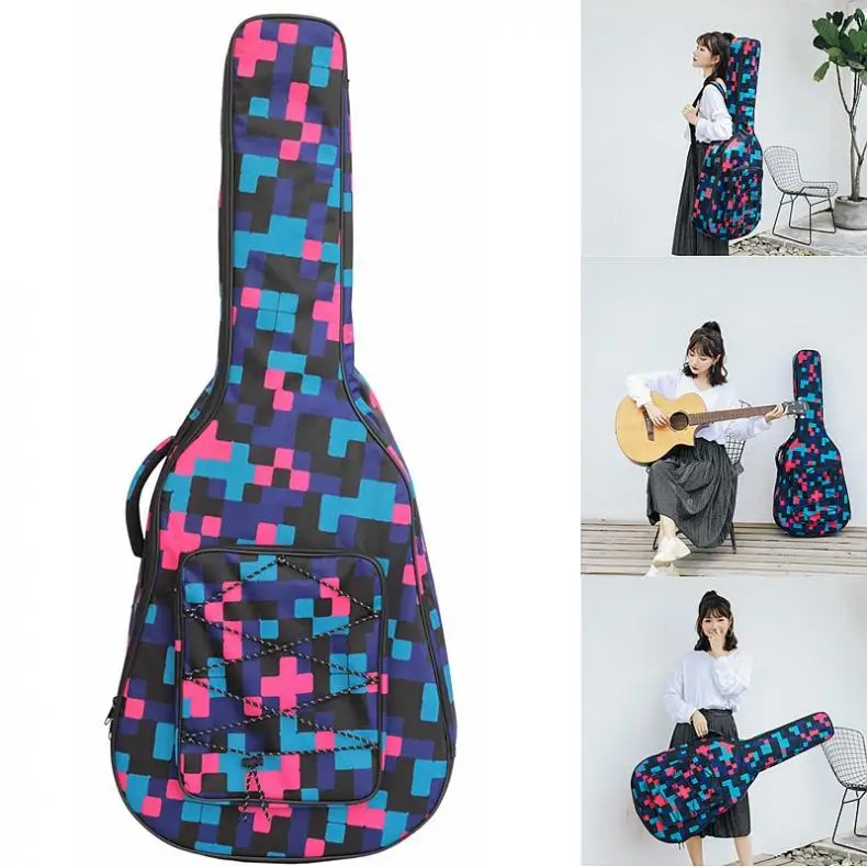 40/41 дюймовый чехол с принтом тартана для фолк акустической гитары Gig Bag двойной